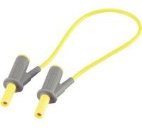 Cordon de mesure de sécurité[Banane mâle 4 mm -Banane mâle 4 mm ] Ultra flexibles 25.00 cm jaune MSB-501 10 A