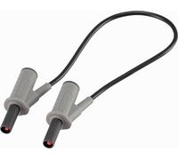 Cordon de mesure de sécurité[Banane mâle 4 mm -Banane mâle 4 mm ] Ultra flexibles 25.00 cm noir MSB-501 10 A