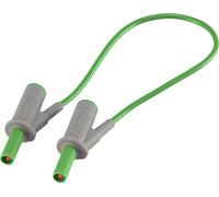 Cordon de mesure de sécurité[Banane mâle 4 mm -Banane mâle 4 mm ] Ultra flexibles 25.00 cm vert MSB-501 10 A