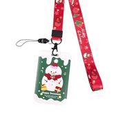 Cordon de Noël avec porte-clés pour sapin de Noël - Beau tour de cou - Porte-badge d'élan pour étudiants et filles - Porte-carte de Père Noël avec cordon - Porte-carte avec cordon - Porte-carte de