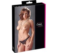 String Ouvert Dentelle et Perles - Taille : XL