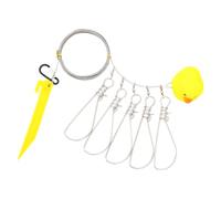Cordon de poisson à 5 clips, équipement de pêche de rivage, câble en acier inoxydable, matériel pivotant, fixation enroulée, utilisation par les pêcheurs, ligne de poisson d ' eau douce, de à de