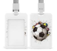 Cordon de porte-badge de dessin de football pour badge d'identité, enseignant, avec porte-badge pour femme