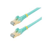 Cordon de raccordement CAT6a - 7,5 m - Sans crochet - Aqua - Cordon de raccordement - RJ-45 (M) pour RJ-45 (M) - 7.5 m - STP - CAT 6a - moulé, sans