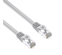 Cordon de raccordement LAN S/FTP, Cat.6a, RJ45 M - RJ45 M, 15 m, double blindage, LSOH, gris, économie 10 Gbps