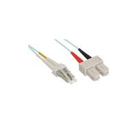 InLine 0.5m LC/SC câble de Fibre Optique 0,5 m OM3 Multicolore, Turquoise