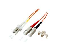 EFB Elektronik Câble Fibre Optique OM4 LC/SC 50/125µ 7.5m - Connecteurs Mâles, Full Duplex, Diamètre cœur 50µm, Diamètre revêtement 125µm, Rose, RoHS