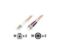 - Cordon de raccordement - LC multi-mode (M) pour ST multi-mode (M) - 1 m - 1 m - fibre optique - 50 / 125 microns - OM2 - sans halogène - orange