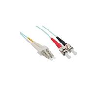 InLine LC/St, 25 m câble de Fibre Optique 2X LC 2X St OM3 Turquoise