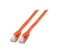 - Cordon de raccordement - RJ-45 (M) pour RJ-45 (M) - 1.5 m - U / FTP (Paire torsadée blindée) - CAT 6a - moulé, plat - rouge