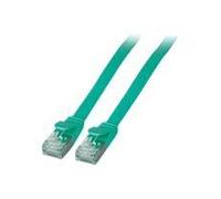 - Cordon de raccordement - RJ-45 (M) pour RJ-45 (M) - 1.5 m - U / FTP (Paire torsadée blindée) - CAT 6a - moulé, plat - vert