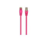 PP6-1M/RO Patch cord F/UTP 6 Line CCA PVC rose L: 1m RJ45 mâle GEMBIRD