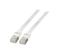 - Cordon de raccordement - RJ-45 (M) pour RJ-45 (M) - 1 m - U / FTP (Paire torsadée blindée) - CAT 6a - moulé, plat - blanc
