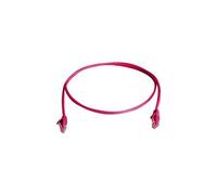 - Cordon de raccordement - RJ-45 (M) pour RJ-45 (M) - 1 m - UTP - CAT 6 - IEEE 802.3at - sans halogène, moulé, sans crochet, bloqué - rouge, RAL 3017