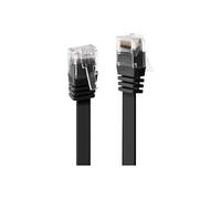 - Cordon de raccordement - RJ-45 (M) pour RJ-45 (M) - 1 m - UTP - CAT 6 - moulé, plat - noir