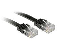 - Cordon de raccordement - RJ-45 (M) pour RJ-45 (M) - 10 m - UTP - CAT 6 - moulé, plat - noir