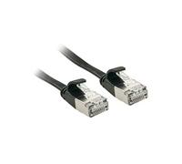LINDY Câble patch 47482 RJ45 CAT6a U/FTP 2 m noir avec cliquet d'encastrement 1 pc