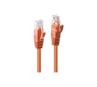 Lindy Câble Ethernet 48114 RJ45 mâle–mâle Cat6 UTP 20 m Orange, moulé, sans crochet, bloqué
