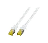 - Cordon de raccordement - RJ-45 (M) pour RJ-45 (M) - 25 cm - SFTP - CAT 6a - sans halogène, moulé - blanc