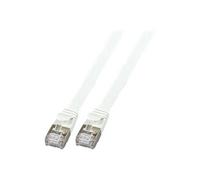 - Cordon de raccordement - RJ-45 (M) pour RJ-45 (M) - 25 cm - U / FTP (Paire torsadée blindée) - CAT 6a - moulé, plat - gris