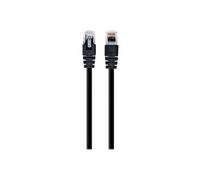 - Cordon de raccordement - RJ-45 (M) pour RJ-45 (M) - 25 cm - UTP - CAT 5e - moulé - noir