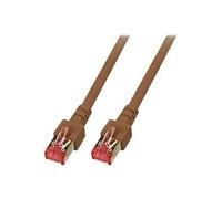 - Cordon de raccordement - RJ-45 (M) pour RJ-45 (M) - 3 m - SFTP - CAT 6 - démarré, sans halogène - brun
