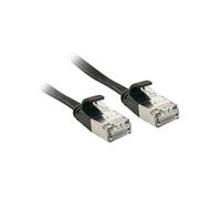 - Cordon de raccordement - RJ-45 (M) pour RJ-45 (M) - 30 cm - U / FTP (Paire torsadée blindée) - CAT 6a - moulé, sans crochet, plat - noir