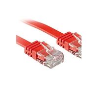 - Cordon de raccordement - RJ-45 (M) pour RJ-45 (M) - 30 cm - UTP - CAT 6 - moulé, plat - rouge