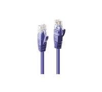 - Cordon de raccordement - RJ-45 (M) pour RJ-45 (M) - 50 cm - UTP - CAT 6 - moulé, sans crochet, bloqué - violet