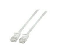 - Cordon de raccordement - RJ-45 (M) pour RJ-45 (M) - 50 cm - UTP - CAT 6a - moulé, plat - blanc