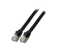 - Cordon de raccordement - RJ-45 (M) verrouillé pour RJ-45 (M) verrouillé - 5 m - U / FTP (Paire torsadée blindée) - CAT 6a - moulé, plat - noir