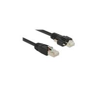 Cordon de raccordement RJ-45 (M) vissable pour RJ-45 (M) 5 m Paire torsadée blindée (SSTP) CAT 6 noir