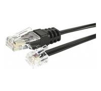 Generique Cordon de raccordement téléphonique RJ11-RJ45 1 m noir plat