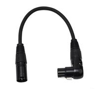 Cordon de rallonge jack, cordon de microphone 90 Degree XLR Female to Straight Male For Speaker Cable, Perfect for Stage Lighting and Studio Equipment(0.3M)