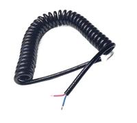 Cordon de ressort bouclé de main Flex enroulé, Cordon d'alimentation à ressort spiralé à 2 conducteurs 14-24 AWG 2,5-7,5 mètres, gaine solaire(24 AWG,2.meter)