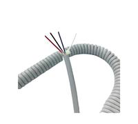 Cordon de ressort bouclé de main Flex enroulé, Cordon d'alimentation spiralé rétractable carré à 4 conducteurs de 0,3 mm, fil à ressort gris, 1 à 15 mètres(Stretch 15 Meters)