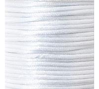 Cordon de satin 100 mètres 2mm d'épaisseur Grande bobine Polyvalente Blanc
