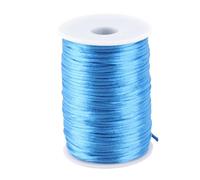 Cordon de Satin en Nylon, Fil de nouage Chinois, 2,5 mm, 100 m (Bleue)