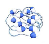 Cordon de sécurité pour piscine - Corde de séparation bleue et blanche de 35 m avec crochet de bouée - Séparateur de sécurité durable pour une meilleure sécurité et gestion de la sécurité de la