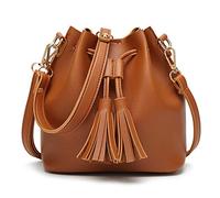 Cordon de Serrage Seau Sac pour Femmes Petit Cuir Bandoulière Bourse Sac à Main Sac à l'épaule