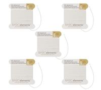 Cordon de soie pure avec éléments de base - The Beadsmith - Couleur blanche - Taille 6 (0,7 mm) - 2 mètres par carte, 5 cartes par paquet, aiguilles attachées - pour nouer des perles, des pierres