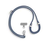 Cordon de téléphone en TPU durable RHINOSHIELD| Imperméable, boucle supplémentaire pour accrocher des accessoires, résistant et ajustable (Adaptateur pour lanière de téléphone inclus)-Bleu Marine