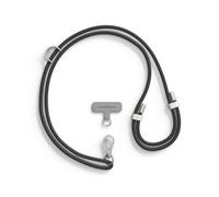 Cordon de téléphone en TPU durable RHINOSHIELD|Imperméable, boucle supplémentaire pour accrocher des accessoires-cordon résistant et ajustable(Adaptateur pour lanière de téléphone inclus)-Noir
