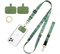 Cordon de téléphone portable, cordon tour de cou, dragonne pour téléphone portable, porte-clés, porte-cartes et badge d'identité, bandoulière pour tous les smartphones. 2 coussinets et porte-clés en