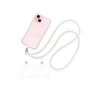 Cordon de téléphone portable style bijou avec 2 patchs universels, dragonne de téléphone portable ornée de perles, cordon pour téléphone