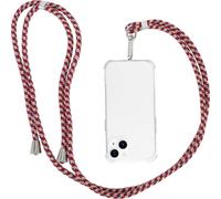 Cordon De Téléphone, Pour Tous Les Smartphones Avec 1 Patch Universel, Phone Strap, Phone Chain Pour Tous Les Étuis De Téléphone Standard, Red Apricot Gray