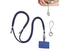 Cordon de téléphone réglable, cordon tour de cou de téléphone, cordon de téléphone portable, support de téléphone pour la plupart des smartphones, bleu marine, Refer to description