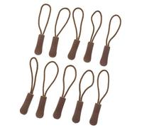 Cordon de tirette de fermeture à glissière antidérapant respectueux de l'environnement Tête de fermeture à glissière PVC Remplacement pour sac à dos de bagages Marron 10 pièces Nouveau partagé et