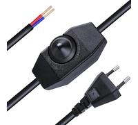 Cordon d'extension Noir avec Interrupteur variateur Rotatif, 1,5 m 1,2 A 220V - 240V 100 W, Cordon de Lampe avec Interrupteur, Compatible avec Les Ampoules LED, halogènes et incandescents gradables