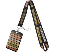 Cordon d'identification cool avec porte-carte avec citations inspirantes - Porte-clés tour de cou pour clés, badges d'identité, étiquette de nom pour femmes, hommes, enfants, filles, enseignants, pour